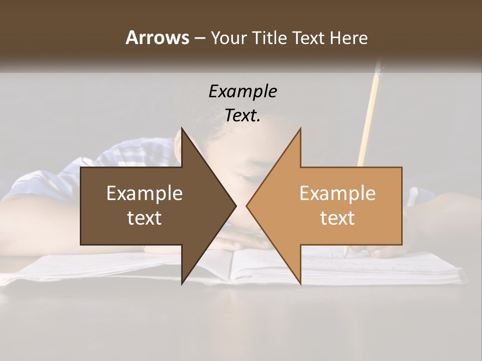 A Young Boy Writing On A Piece Of Paper With A Pencil PowerPoint Template