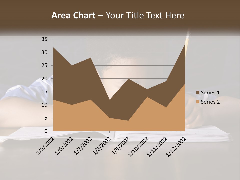 A Young Boy Writing On A Piece Of Paper With A Pencil PowerPoint Template