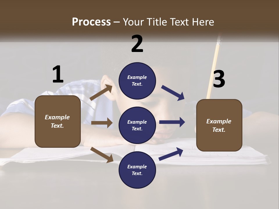 A Young Boy Writing On A Piece Of Paper With A Pencil PowerPoint Template