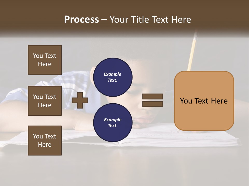 A Young Boy Writing On A Piece Of Paper With A Pencil PowerPoint Template