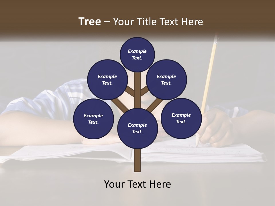 A Young Boy Writing On A Piece Of Paper With A Pencil PowerPoint Template