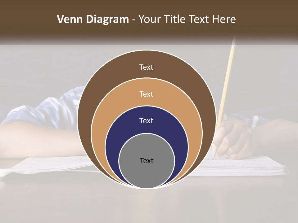 A Young Boy Writing On A Piece Of Paper With A Pencil PowerPoint Template