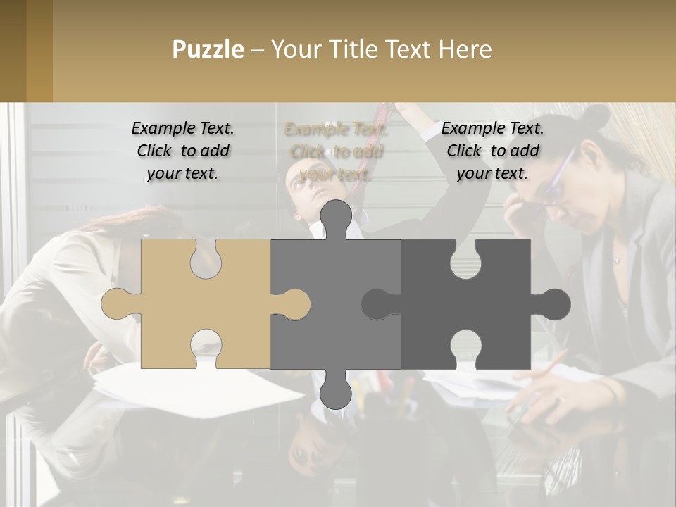 A Group Of People Sitting Around A Table With Papers PowerPoint Template