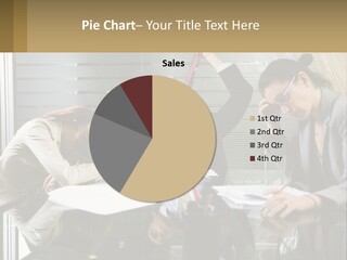 A Group Of People Sitting Around A Table With Papers PowerPoint Template