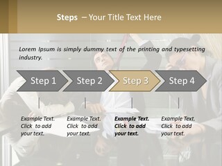 A Group Of People Sitting Around A Table With Papers PowerPoint Template