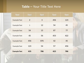 A Group Of People Sitting Around A Table With Papers PowerPoint Template