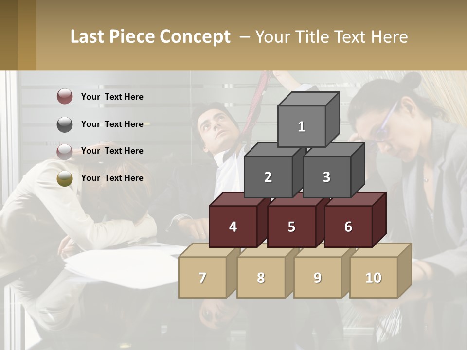 A Group Of People Sitting Around A Table With Papers PowerPoint Template