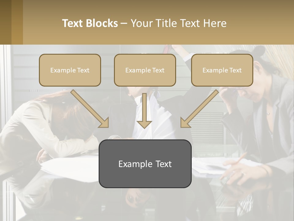 A Group Of People Sitting Around A Table With Papers PowerPoint Template