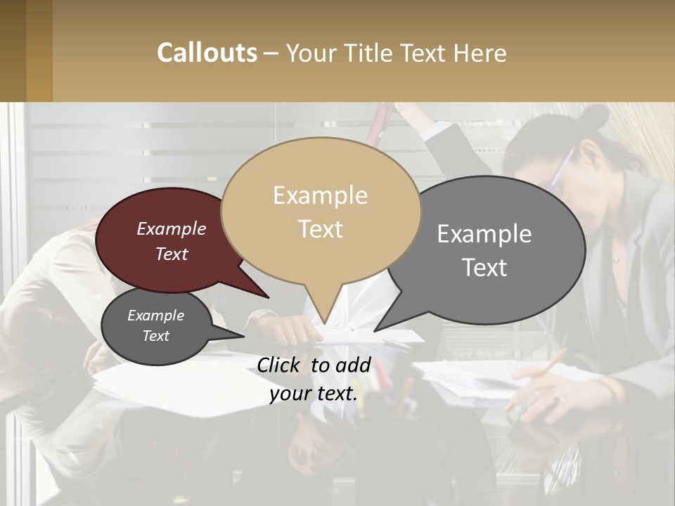 A Group Of People Sitting Around A Table With Papers PowerPoint Template