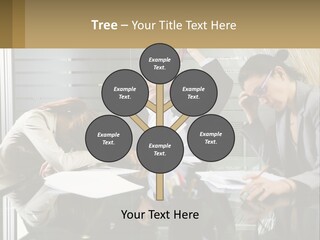 A Group Of People Sitting Around A Table With Papers PowerPoint Template