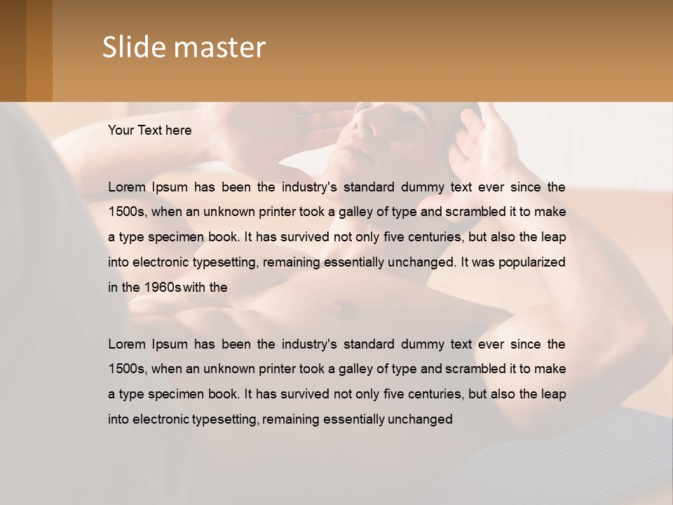 A Man Laying On A Yoga Mat With His Hand On His Head PowerPoint Template