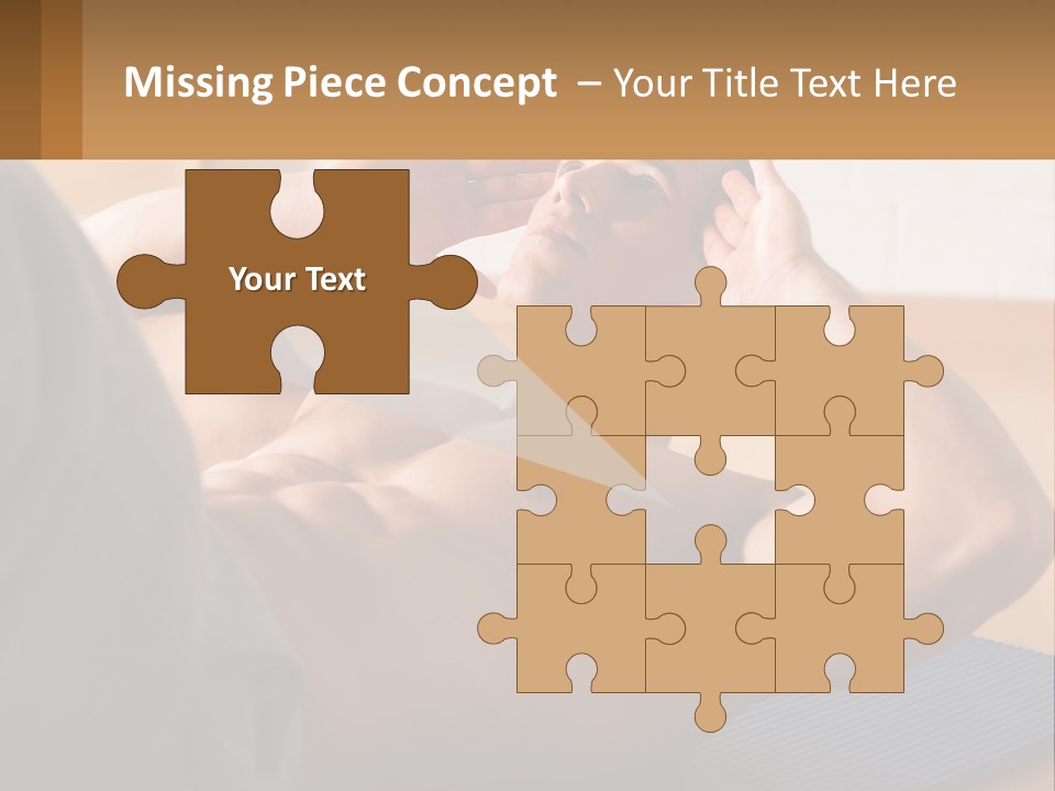 A Man Laying On A Yoga Mat With His Hand On His Head PowerPoint Template