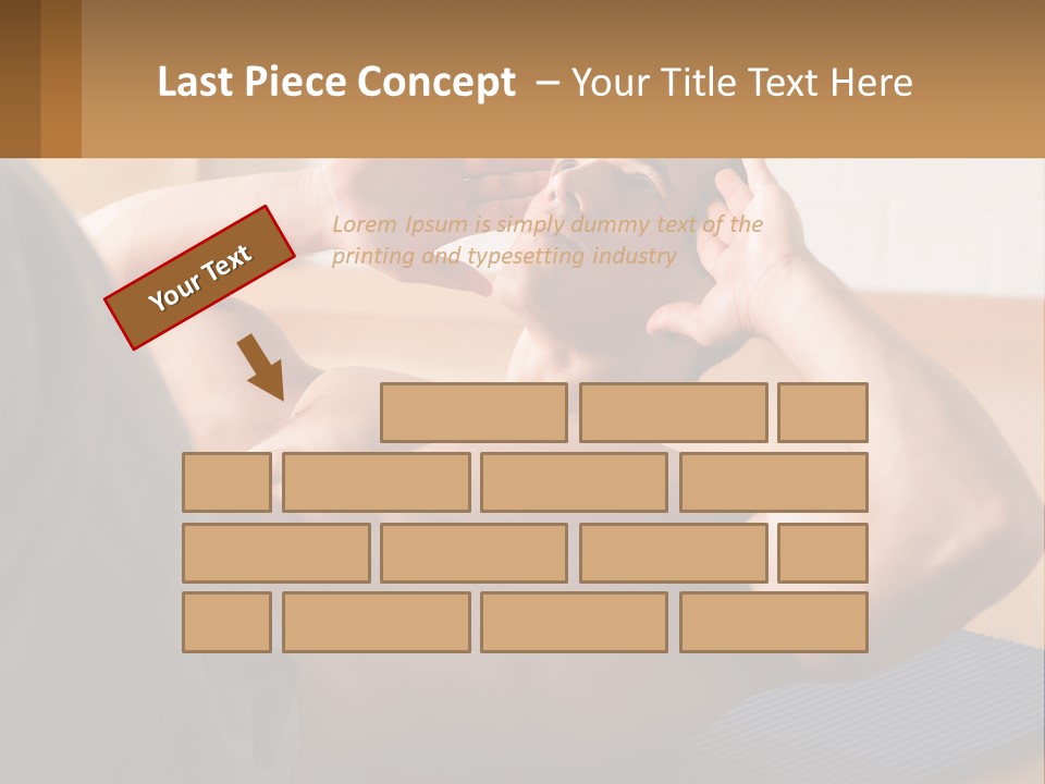 A Man Laying On A Yoga Mat With His Hand On His Head PowerPoint Template