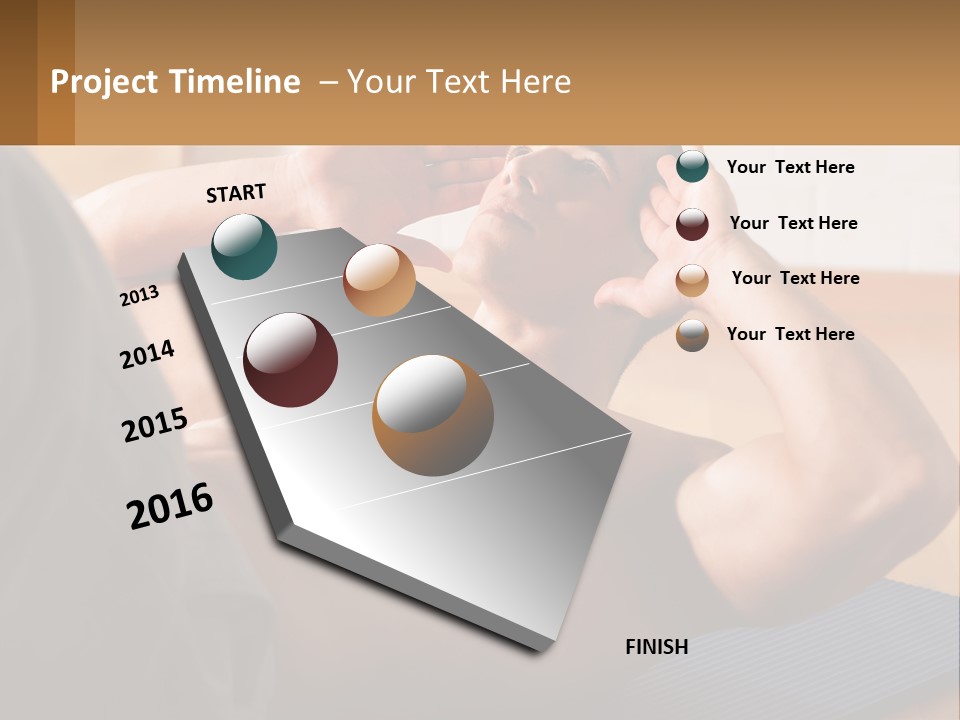 A Man Laying On A Yoga Mat With His Hand On His Head PowerPoint Template