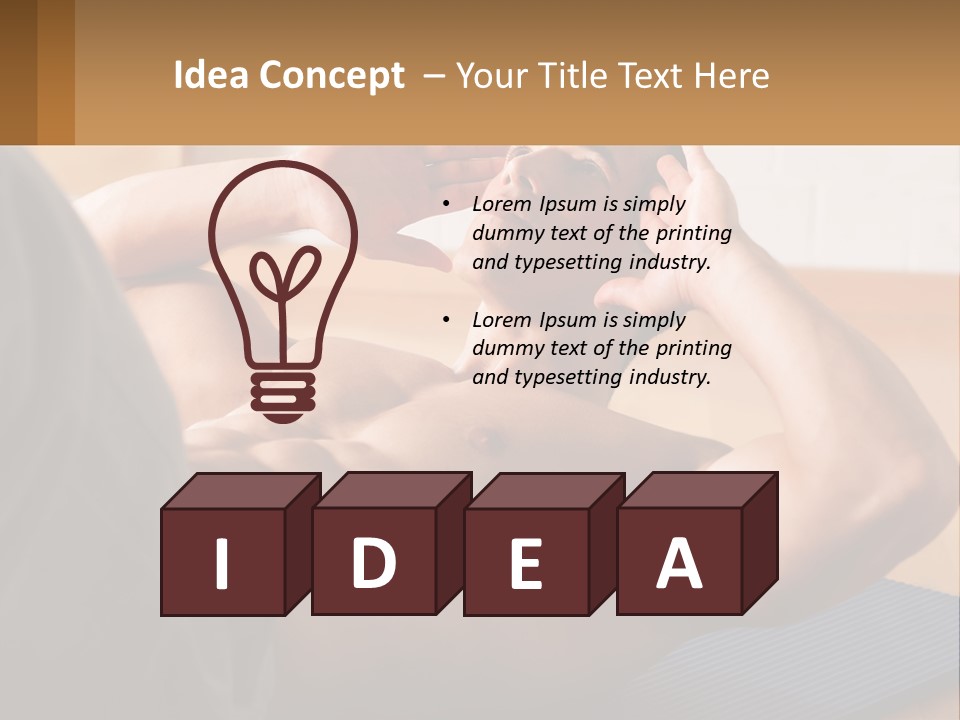 A Man Laying On A Yoga Mat With His Hand On His Head PowerPoint Template