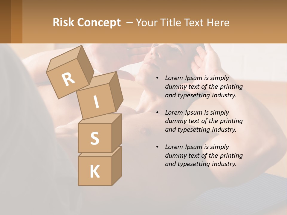 A Man Laying On A Yoga Mat With His Hand On His Head PowerPoint Template