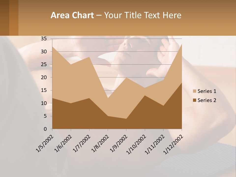 A Man Laying On A Yoga Mat With His Hand On His Head PowerPoint Template