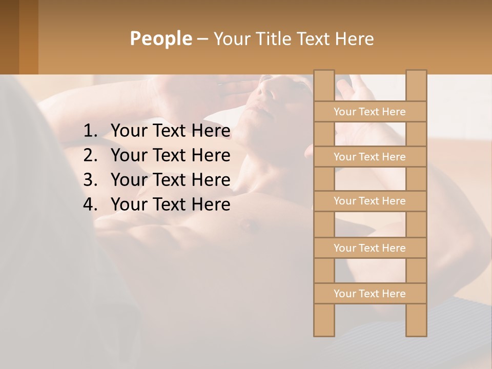 A Man Laying On A Yoga Mat With His Hand On His Head PowerPoint Template