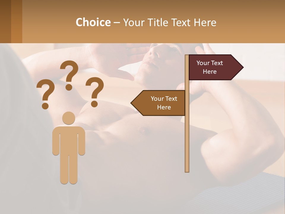 A Man Laying On A Yoga Mat With His Hand On His Head PowerPoint Template