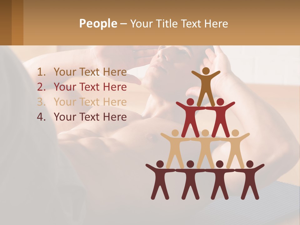 A Man Laying On A Yoga Mat With His Hand On His Head PowerPoint Template