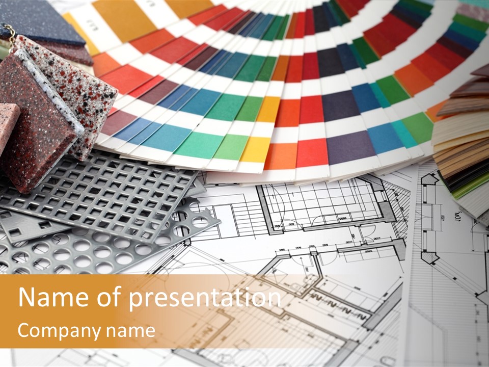 A Bunch Of Different Color Samples On Top Of A Table PowerPoint Template