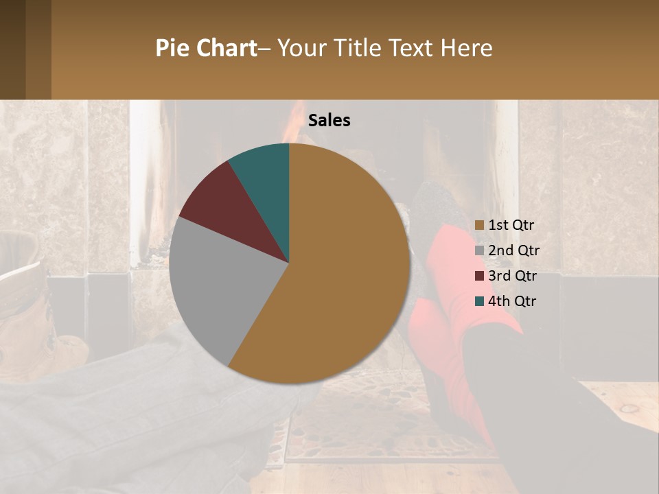 A Person Sitting In Front Of A Fireplace With Their Feet Up PowerPoint Template