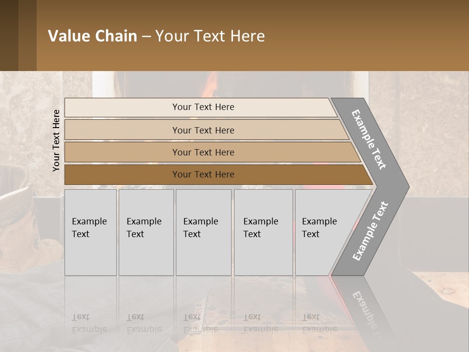 A Person Sitting In Front Of A Fireplace With Their Feet Up PowerPoint Template