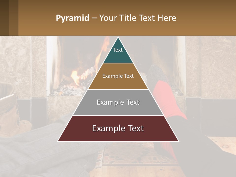 A Person Sitting In Front Of A Fireplace With Their Feet Up PowerPoint Template