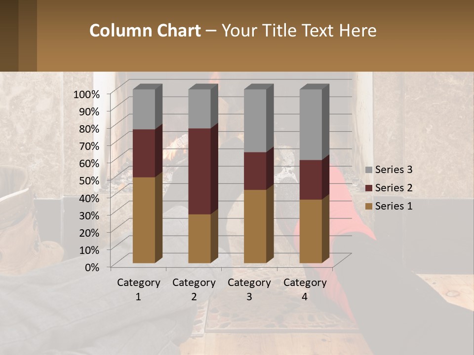 A Person Sitting In Front Of A Fireplace With Their Feet Up PowerPoint Template