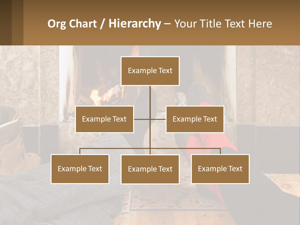 A Person Sitting In Front Of A Fireplace With Their Feet Up PowerPoint Template
