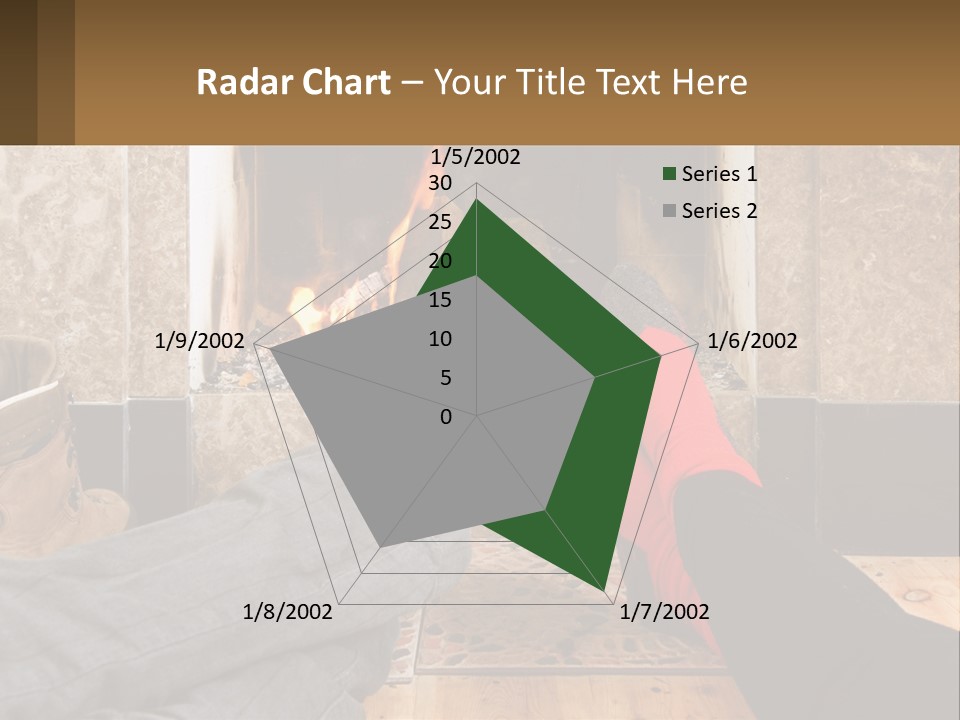 A Person Sitting In Front Of A Fireplace With Their Feet Up PowerPoint Template