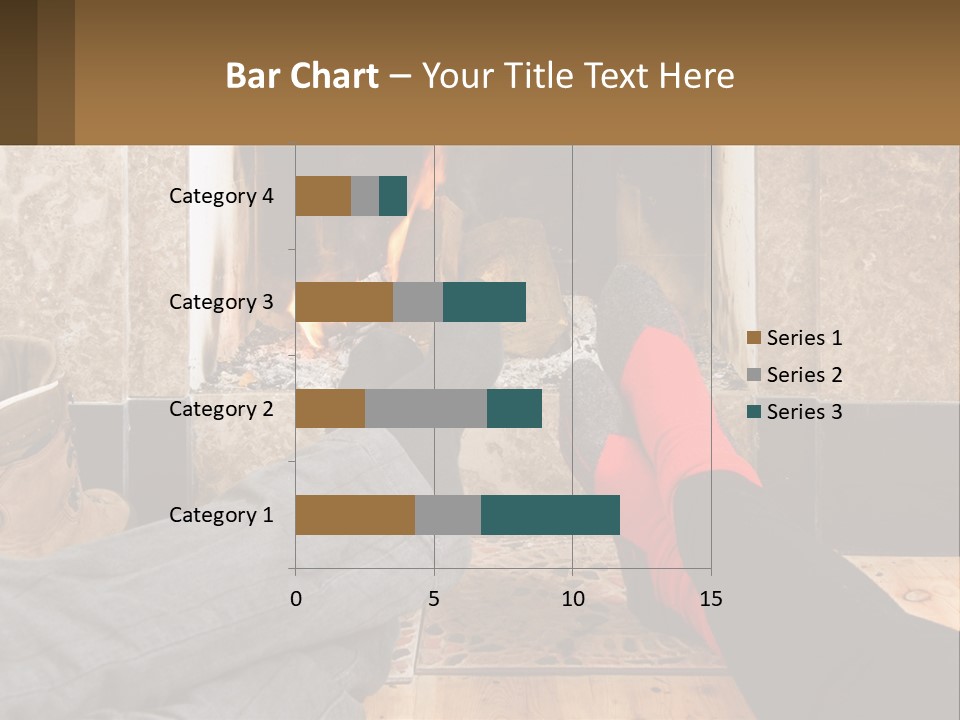 A Person Sitting In Front Of A Fireplace With Their Feet Up PowerPoint Template