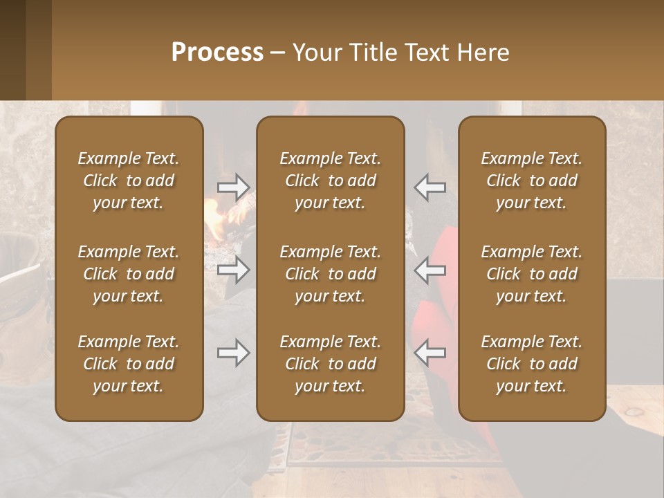 A Person Sitting In Front Of A Fireplace With Their Feet Up PowerPoint Template