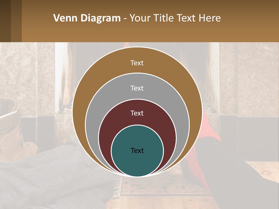 A Person Sitting In Front Of A Fireplace With Their Feet Up PowerPoint Template