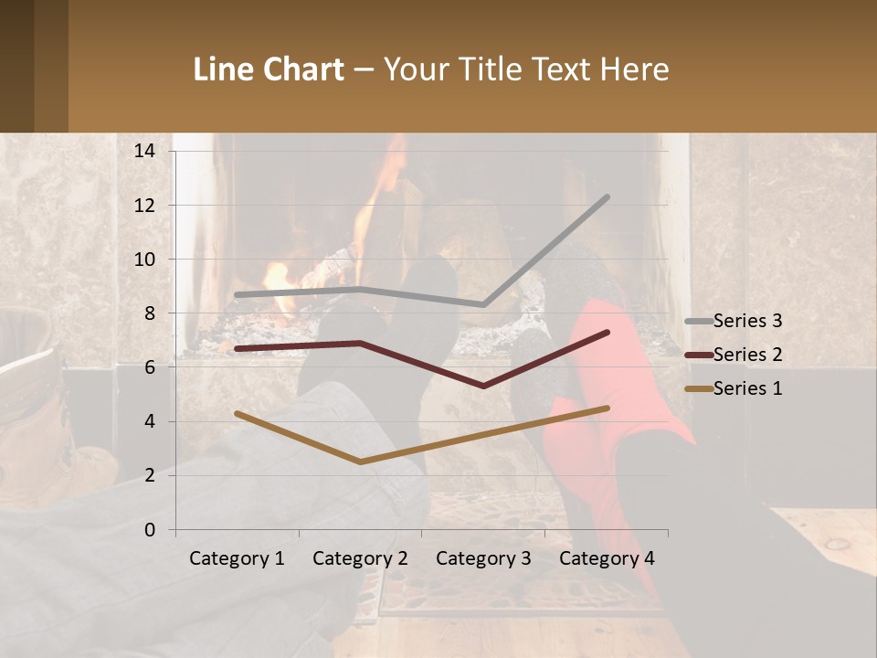 A Person Sitting In Front Of A Fireplace With Their Feet Up PowerPoint Template
