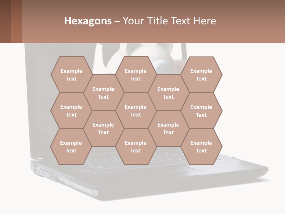 A Person Holding A Piggy Bank In Front Of A Laptop PowerPoint Template