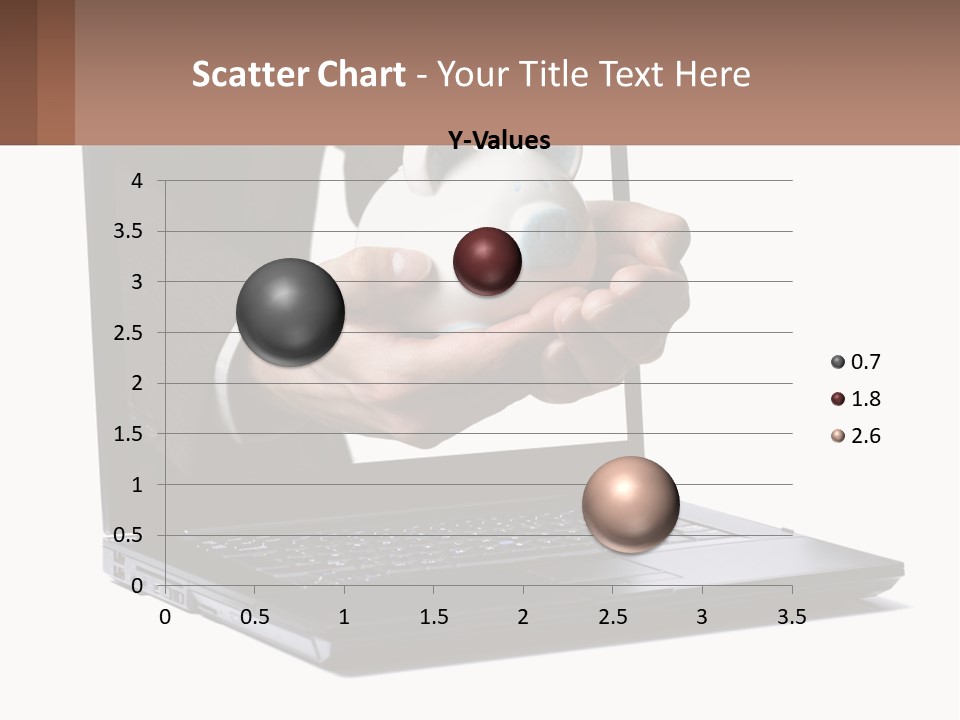 A Person Holding A Piggy Bank In Front Of A Laptop PowerPoint Template