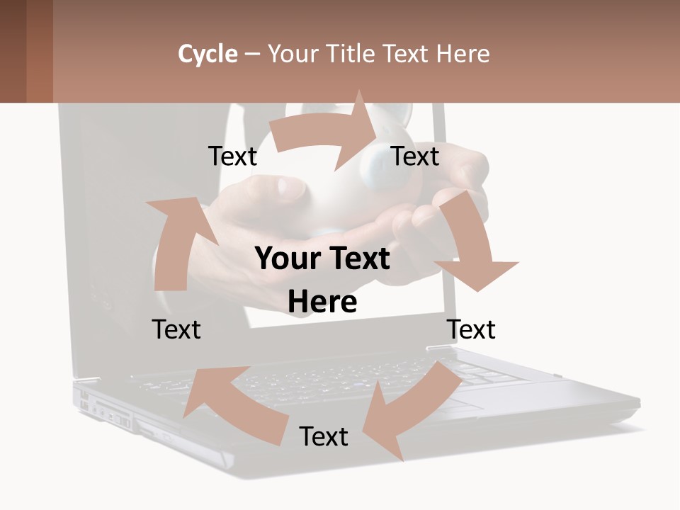 A Person Holding A Piggy Bank In Front Of A Laptop PowerPoint Template