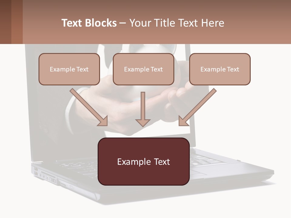 A Person Holding A Piggy Bank In Front Of A Laptop PowerPoint Template