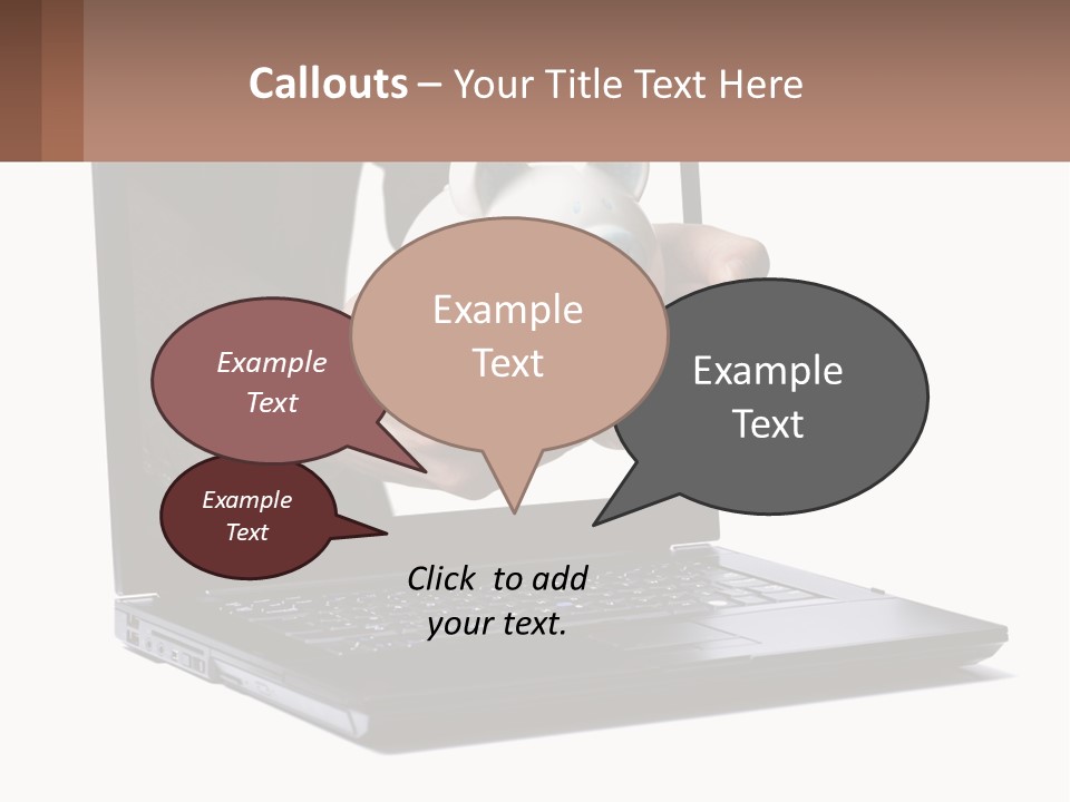 A Person Holding A Piggy Bank In Front Of A Laptop PowerPoint Template