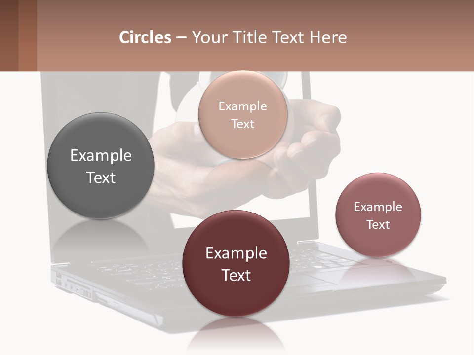 A Person Holding A Piggy Bank In Front Of A Laptop PowerPoint Template