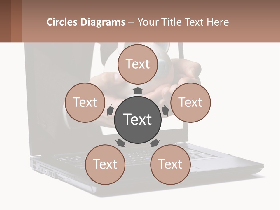 A Person Holding A Piggy Bank In Front Of A Laptop PowerPoint Template