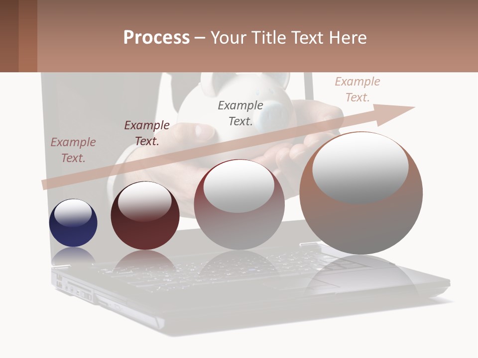 A Person Holding A Piggy Bank In Front Of A Laptop PowerPoint Template