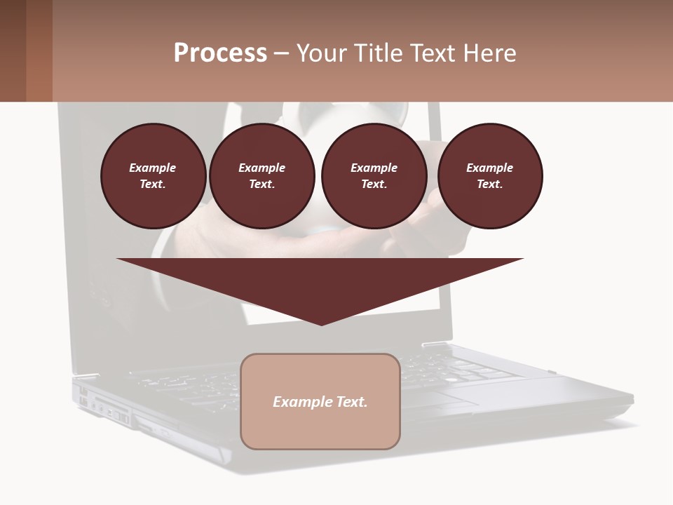 A Person Holding A Piggy Bank In Front Of A Laptop PowerPoint Template