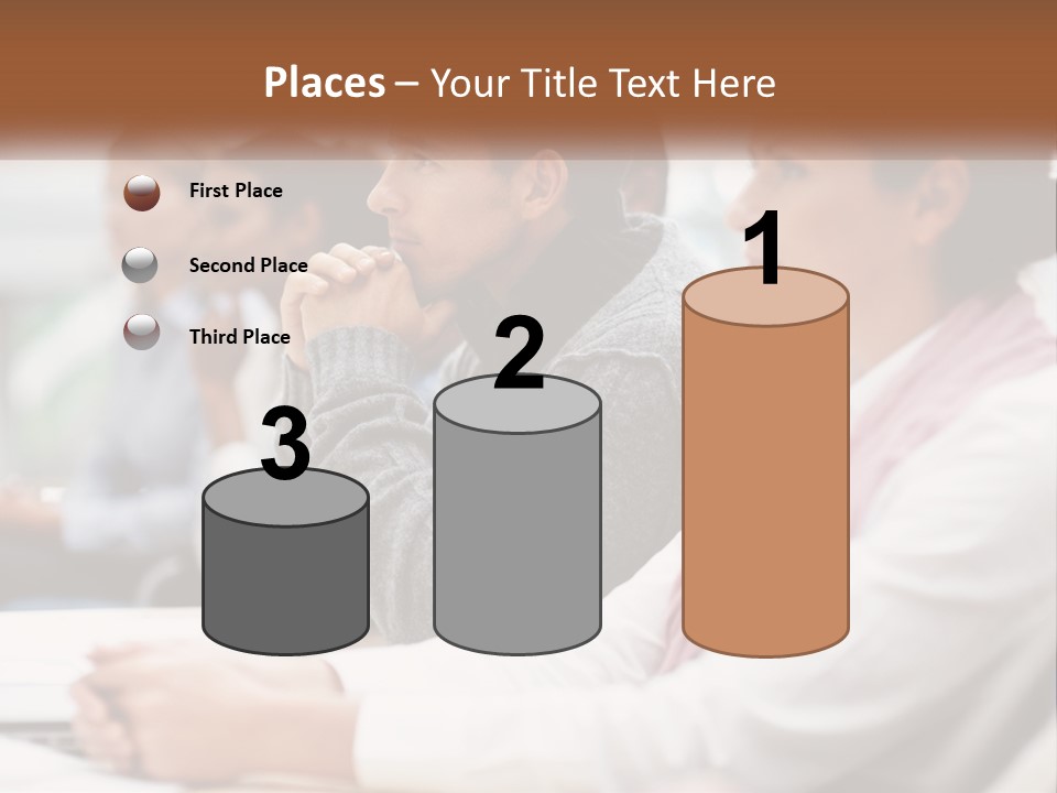A Group Of People Sitting In Front Of A Laptop Computer PowerPoint Template