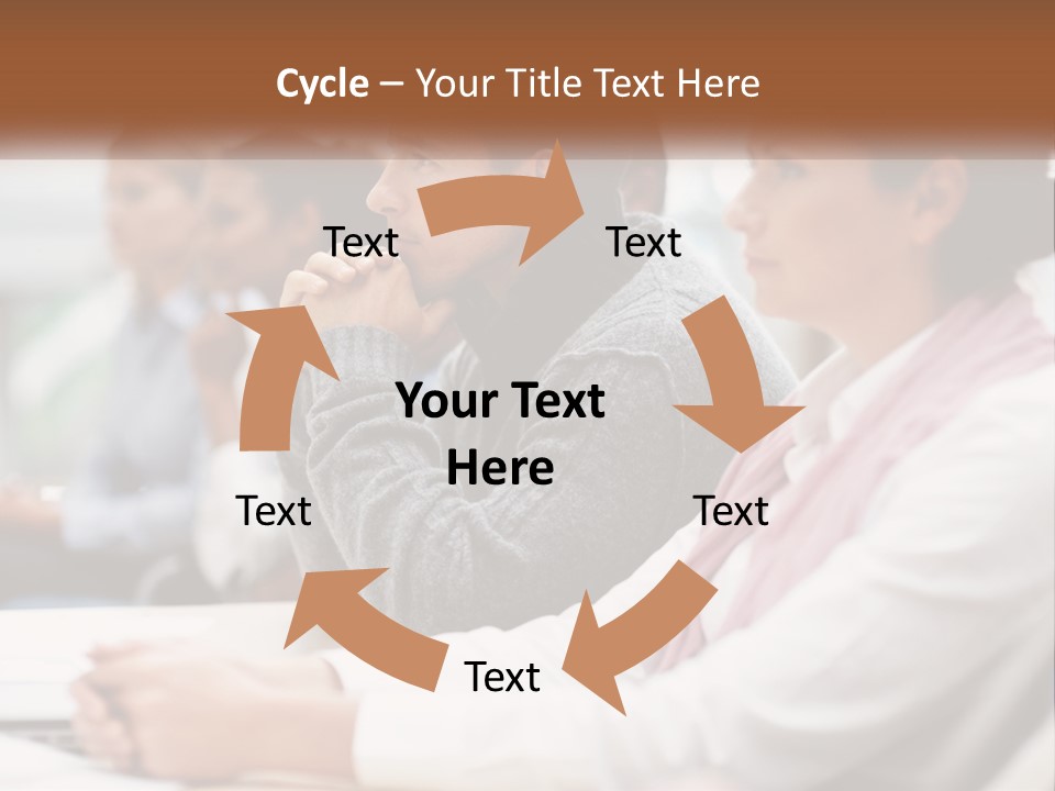 A Group Of People Sitting In Front Of A Laptop Computer PowerPoint Template