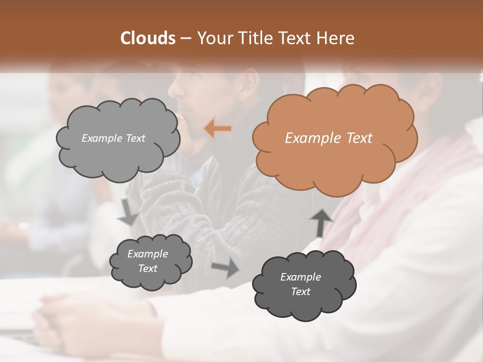A Group Of People Sitting In Front Of A Laptop Computer PowerPoint Template