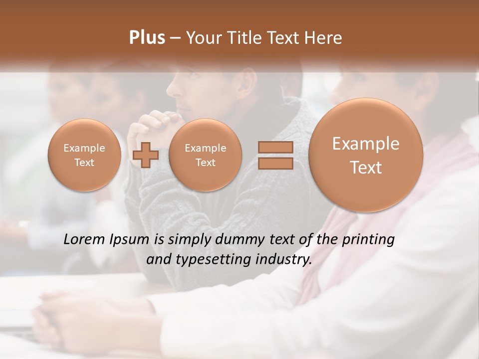 A Group Of People Sitting In Front Of A Laptop Computer PowerPoint Template