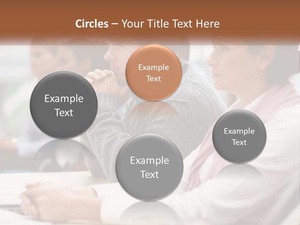 A Group Of People Sitting In Front Of A Laptop Computer PowerPoint Template