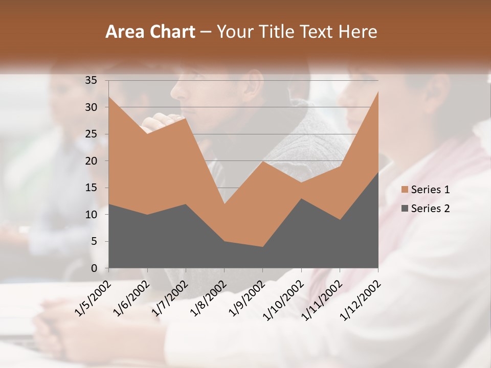 A Group Of People Sitting In Front Of A Laptop Computer PowerPoint Template
